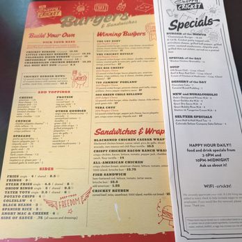 Cherry Cricket - Cherry Creek - Menu - Burgers Near Me - Denver, Colorado