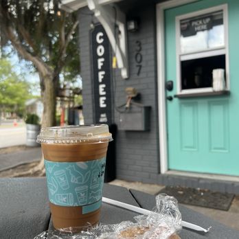 Brown Fox Coffee - Chocolate chip cookie & Iced coffee with splash of almond milk & sf vanilla. - Coffee & Tea Near Me - Mount Pleasant, South Carolina