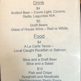 Happy Hour menu Happy Hour menu