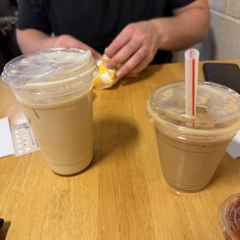 Headrush Roasters Coffee & Tea - Iced Honey Rush (left), Small Iced Vanilla Latte (right) - Coffee & Tea Near Me - Gladstone, Missouri Headrush Roasters Coffee & Tea - Iced Honey Rush (left), Small Iced Vanilla Latte (right) - Coffee & Tea Near Me - Gladstone, Missouri