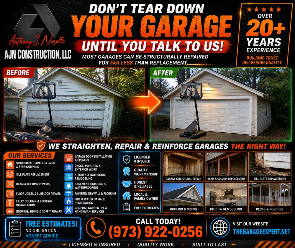 AJN Construction The Garage Expert - Garage Door Contractor in Maplewood, NJ