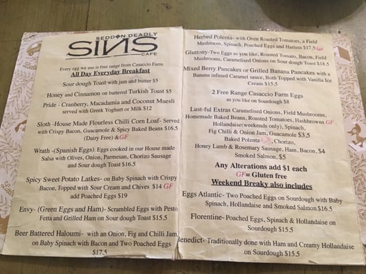 Menu photo 5 Seddon Deadly Sins Seddon, VIC