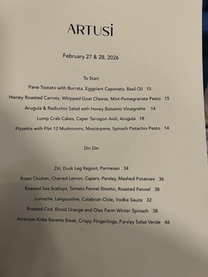 Menu photo 1 Artusi Eggertsville, NY Menu photo 1 Artusi Eggertsville, NY