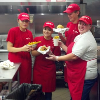 Five Guys - Fabulous staff holding our meals - Burgers Near Me - Broomfield, Colorado Five Guys - Fabulous staff holding our meals - Burgers Near Me - Broomfield, Colorado