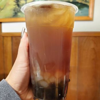 Melody Boba House - Lychee Black Tea (with tapioca and crystal boba) - Bubble Tea Near Me - Puyallup, Washington