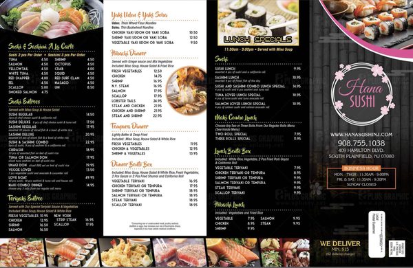 Menu photo 8 Hana Sushi South Plainfield, NJ Menu photo 8 Hana Sushi South Plainfield, NJ