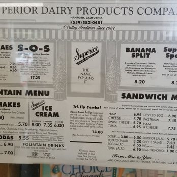 Superior Dairy - Menu - Ice Cream & Frozen Yogurt Near Me - Hanford, California Superior Dairy - Menu - Ice Cream & Frozen Yogurt Near Me - Hanford, California