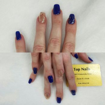 Top Nails - I'm loving this mix of blue and gold! Thanks Chi! - Nail Salons Near Me - Davie, Florida Top Nails - I'm loving this mix of blue and gold! Thanks Chi! - Nail Salons Near Me - Davie, Florida