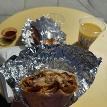 Good Time - Breakfast burrito with chorizo and a side of bacon and OJ - Coffee & Tea Near Me - Long Beach, California Good Time - Breakfast burrito with chorizo and a side of bacon and OJ - Coffee & Tea Near Me - Long Beach, California