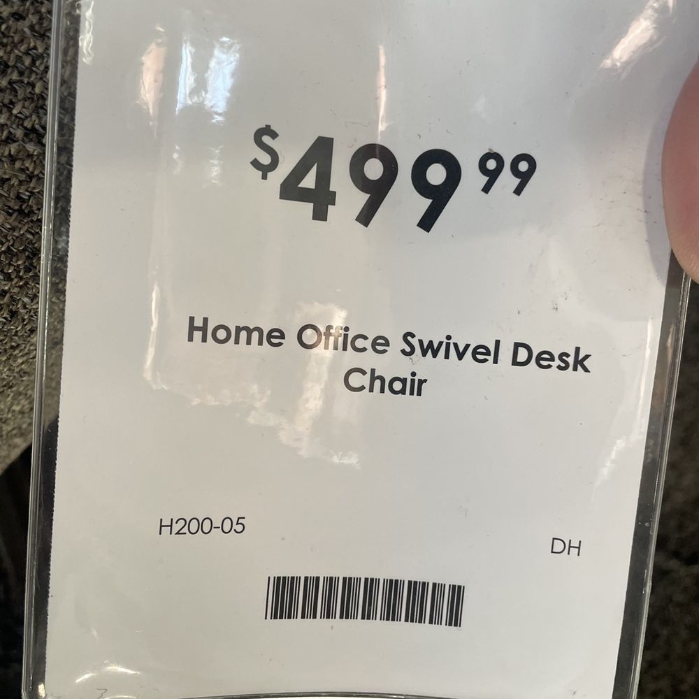 Ashley Store - Price tag attached to chair, H200-05. - Furniture Stores Near Me - Lathrop, California