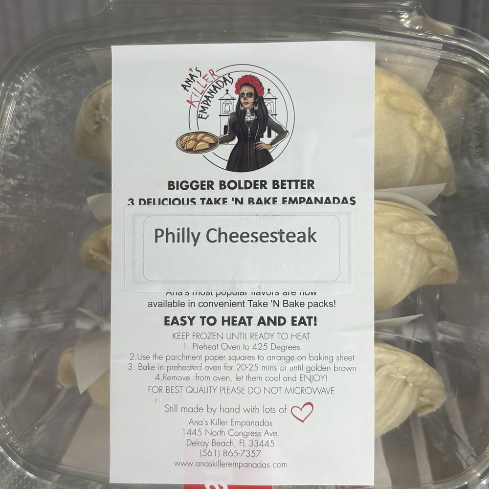 Ana’s Killer Empanadas - Take & Bake Philly Cheesesteak - Latin American Near Me - West Palm Beach, Florida