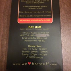 Hours (they're not right on yelp) address and delivery notes.