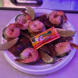 Mariscos Popeye - Botanero de Carne seca con pepino y camarones!!!!