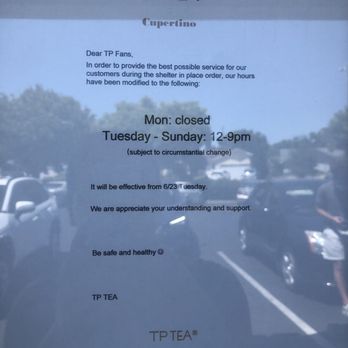 TP Tea - New hours effective 6/23/2020. - Bubble Tea Near Me - Cupertino, California TP Tea - New hours effective 6/23/2020. - Bubble Tea Near Me - Cupertino, California