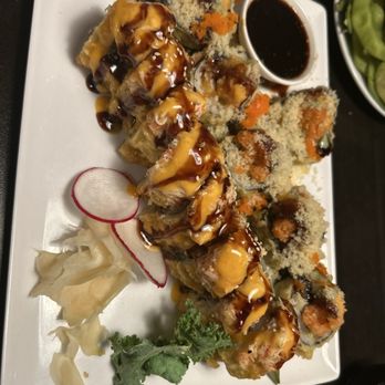 Fuji Hibachi&Sushi - Volcano roll and double dragon - Japanese Near Me - Monroe, Michigan