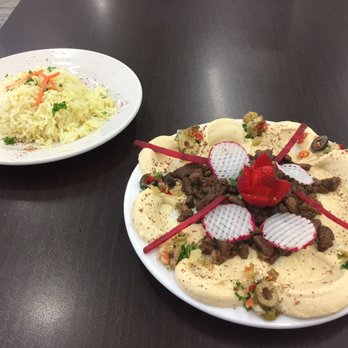 Cleo's - Lamb with hummus and rice on the side - Mediterranean Near Me - New Orleans, Louisiana