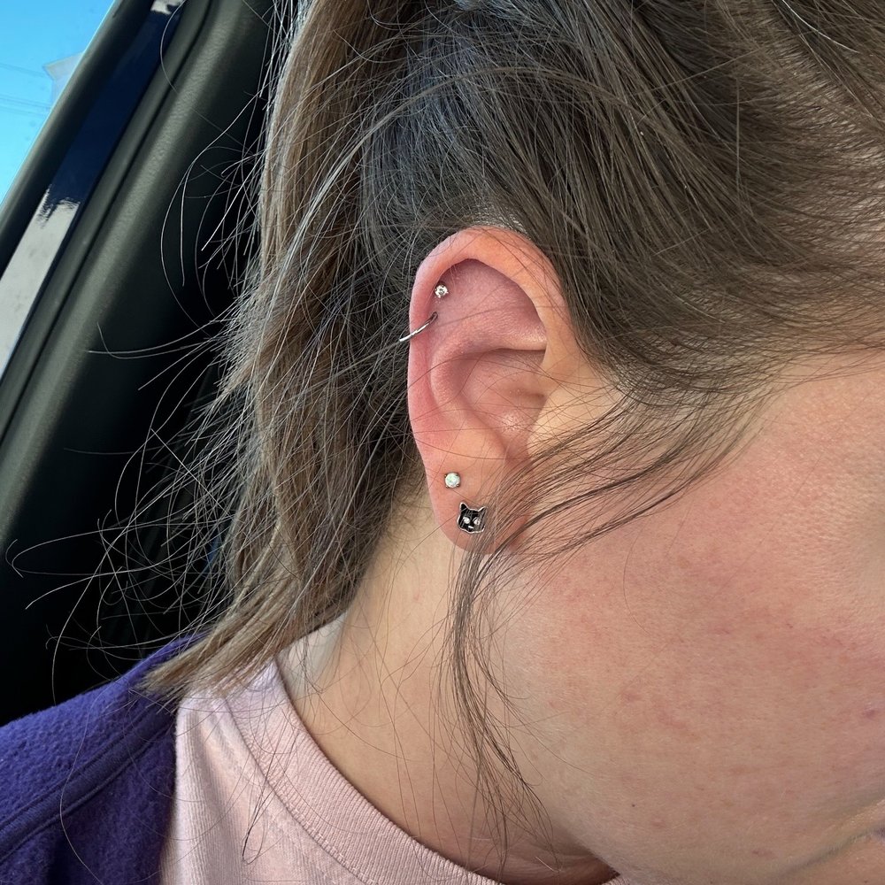 Irish Ink Tattoos - Helix hoop & second lobe piercing - Tattoo Near Me - Indianapolis, Indiana