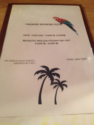 Menu photo 2 Paradise Pizza Graford, TX Menu photo 2 Paradise Pizza Graford, TX