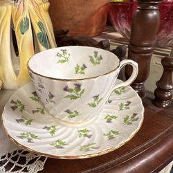 Rolling Hills Antique Mall - Thistle tea cup and saucer