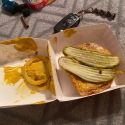 Freddy's Frozen Custard & Steakburgers - The mustard that came off of both number #2 Bacon & Cheese Double Steakburger Combo