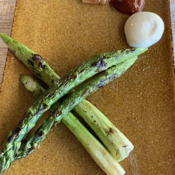 ABURIYA IBUSHI - Charcoal roasted asparagus with house-made miso sauces - Japanese Near Me - Honolulu, Hawaii