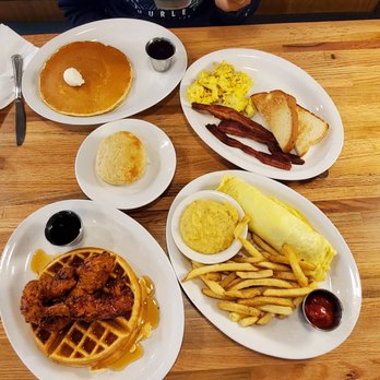 Big Bad Breakfast - Mobile - L-R-U-L-D Chix n Waffles, Veg Omlette, Eggsn Bacon with Toast, Pancake and a Biscuit (mixed n baked in house) - Breakfast & Brunch Near Me - Mobile, Alabama