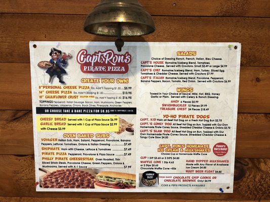 Menu photo 2 Captain Ron's Pirate Pizza Logan, OH Menu photo 2 Captain Ron's Pirate Pizza Logan, OH
