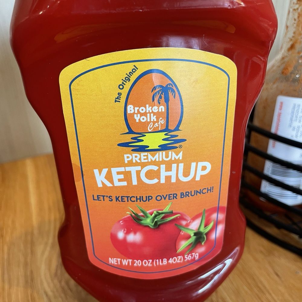 Broken Yolk Cafe - A catchy saying on the ketchup - American Near Me - Phoenix, Arizona Broken Yolk Cafe - A catchy saying on the ketchup - American Near Me - Phoenix, Arizona