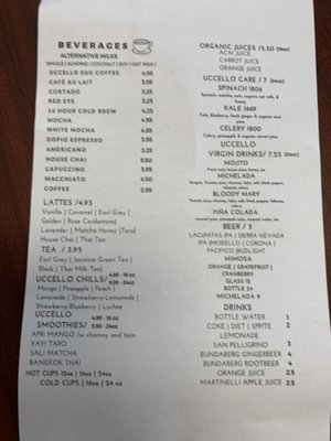Menu photo 8 Cafe Uccello Oakland, CA