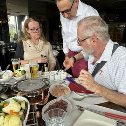 Meat fondue with chicken and beef Meat fondue with chicken and beef