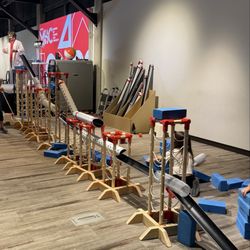 SMUD Museum of Science and Curiosity - Stage Show next to a design/build area