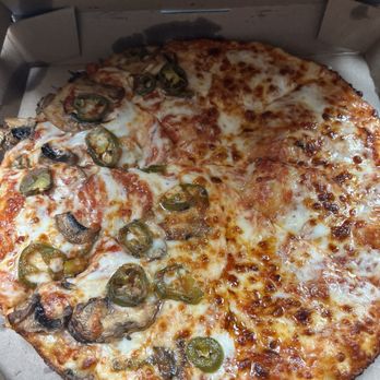 Domino's Pizza - Pan pizza half jalapeños and mushrooms - Pizza Near Me - Mount Laurel Township, New Jersey