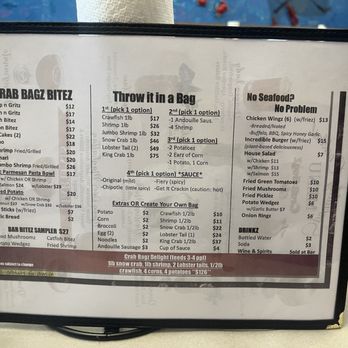Crab Bagz - Menu - Seafood Near Me - Homewood, Illinois