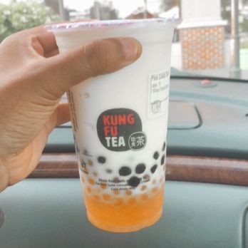 Kung Fu Tea - Piña Colada slush tapioca bubbles and mango popping bubbles. - Bubble Tea Near Me - Columbus, Georgia