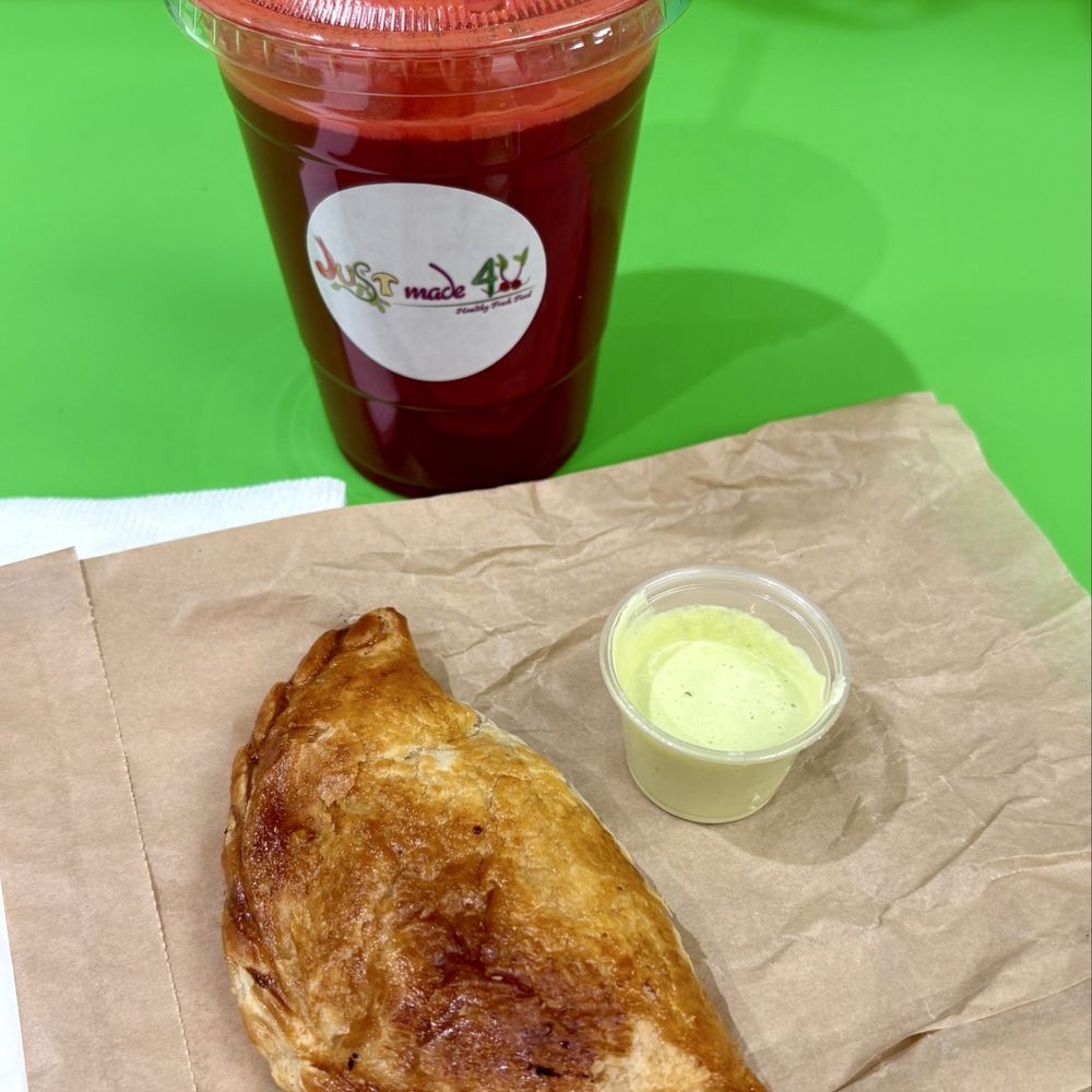 Just Made 4 U - (Empanada is from Over The Moon), juice is okay - Salad Near Me - Jackson Heights, New York Just Made 4 U - (Empanada is from Over The Moon), juice is okay - Salad Near Me - Jackson Heights, New York