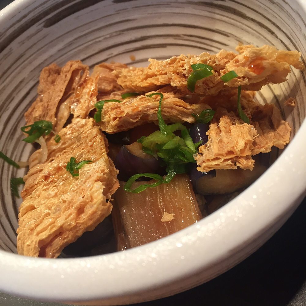 Shiro - appetizer - eggplants and deep fried "tofu skin" - Japanese Near Me - Vancouver, British Columbia Shiro - appetizer - eggplants and deep fried "tofu skin" - Japanese Near Me - Vancouver, British Columbia