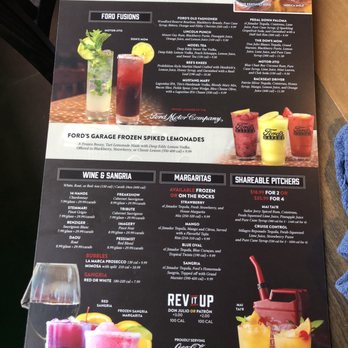 Ford's Garage Florence - The mixed drink menu - Burgers Near Me - Florence, Kentucky
