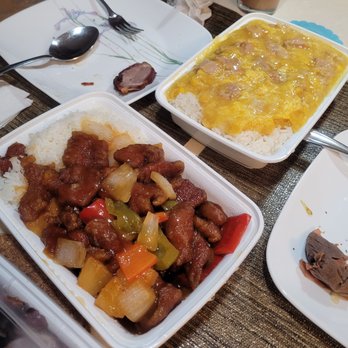 Wo Kee Noodle - Pineapple Pork and Corn with Chicken over Rice - Cantonese Near Me - Fresh Meadows, New York Wo Kee Noodle - Pineapple Pork and Corn with Chicken over Rice - Cantonese Near Me - Fresh Meadows, New York