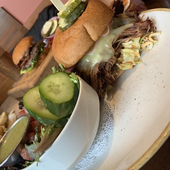 Fork - Slow-slow roasted Sammy, side salad with lemon-mint vinaigrette - New American Near Me - Boise, Idaho Fork - Slow-slow roasted Sammy, side salad with lemon-mint vinaigrette - New American Near Me - Boise, Idaho