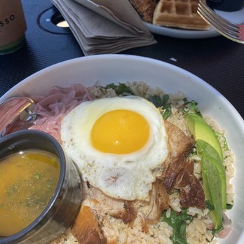 Eggspresso - Pork belly rice bowl - Breakfast & Brunch Near Me - Fullerton, California Eggspresso - Pork belly rice bowl - Breakfast & Brunch Near Me - Fullerton, California