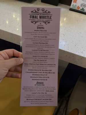 Menu photo 3 The Final Whistle Orlando, FL Menu photo 3 The Final Whistle Orlando, FL