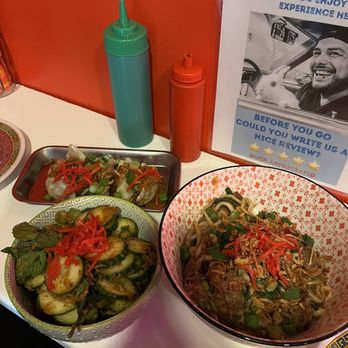 Lucky Rabbit Noodles - House dumplings, eastern cukes (cucumber salad) amazing!!! Beef noodles - Asian Fusion Near Me - Brooklyn, New York Lucky Rabbit Noodles - House dumplings, eastern cukes (cucumber salad) amazing!!! Beef noodles - Asian Fusion Near Me - Brooklyn, New York
