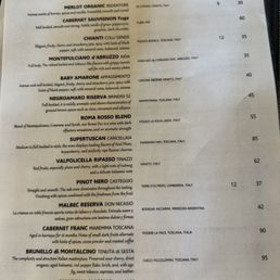 Wine menu