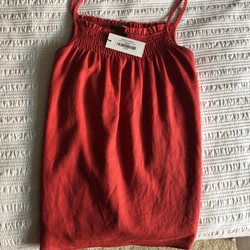 Scout & Molly's Boutique - Soft linen cami with smocking. Tera cotta color. Cute for summer and fall.