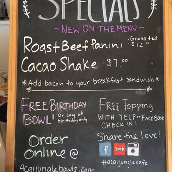 Acai Jungle Cafe - Specials - Sandwiches Near Me - Burbank, California
