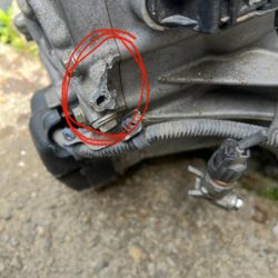 JDM Midwest Motor Depot - Hole that pressurized ATF would gush out of if entire rear casing was not swapped.