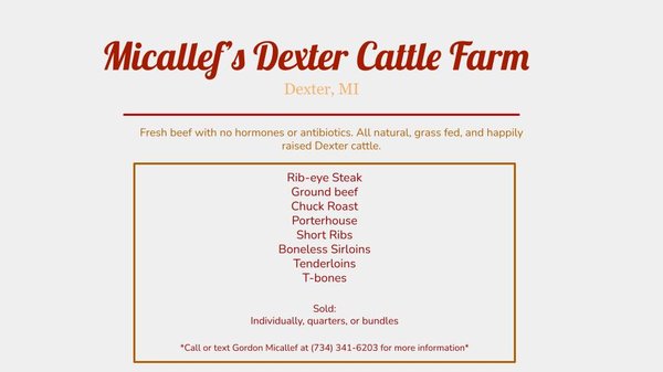 MICALLEF’S DEXTER CATTLE FARM - 6777 Brassow Ln, Dexter, Michigan
