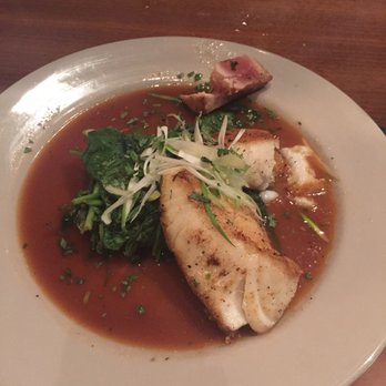 Skies 322 - Sea bass replacing the rice with more spinach! Loved every bite - American Near Me - Grand Forks, North Dakota