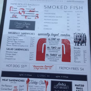 Frankel's Delicatessen - Menu - Delis Near Me - Brooklyn, New York