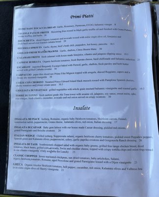 Menu photo 2 Mi Piace Pasadena, CA
